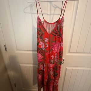 EUC- LARGE- Old Navy Red Floral Romper